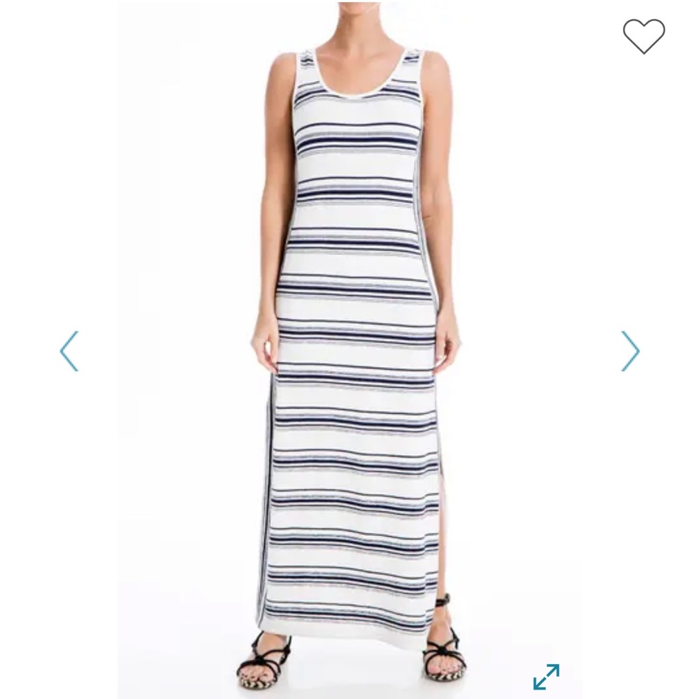 Max Studio Striped Side Slit Maxi Dress